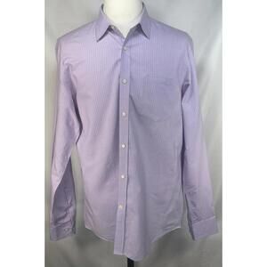 Banana Republic Soft Cotton Button Up Purple Mens L 16-16.5